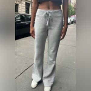 Brandy Melville Woman’s Linen Elastic Drawstring Waist Light Gray Joggers 28x28